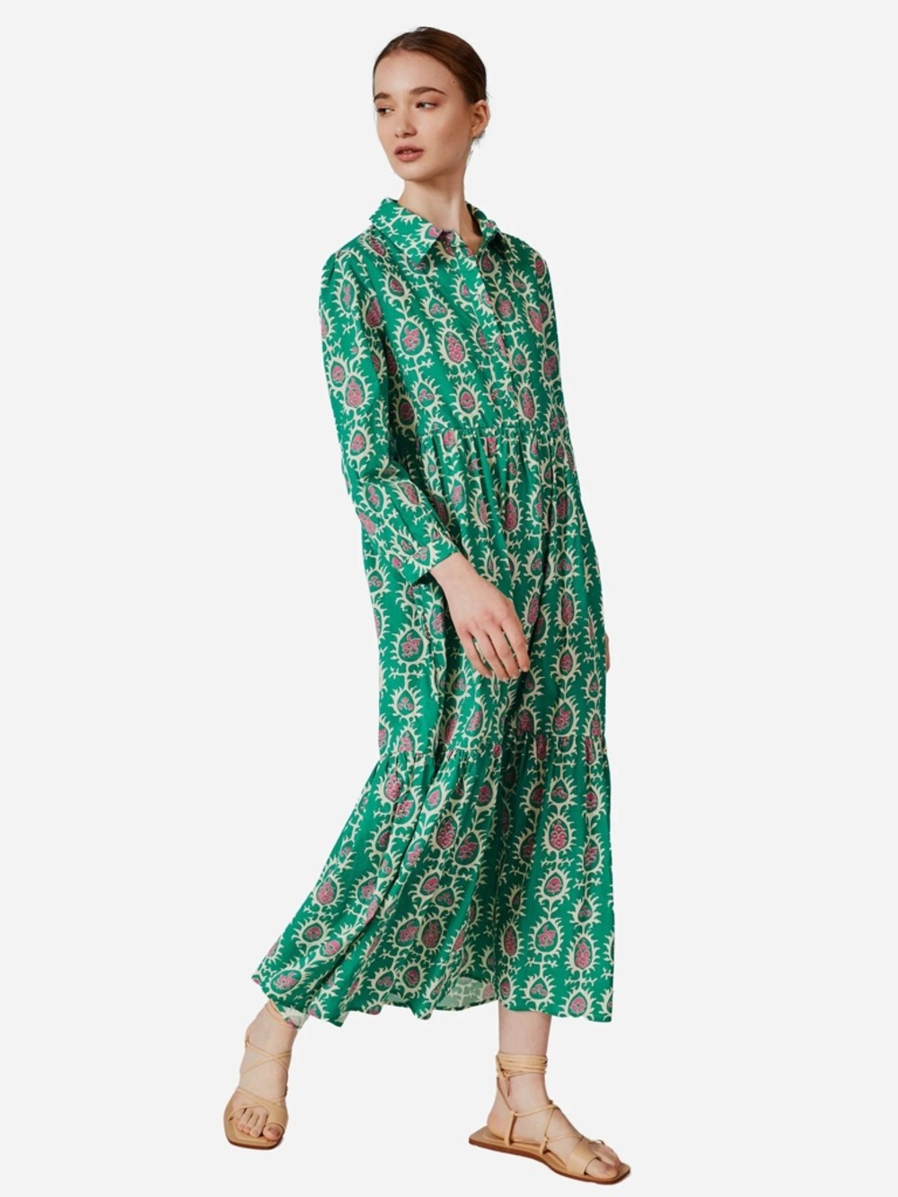 Dèluc Crane Printed Maxi Dress